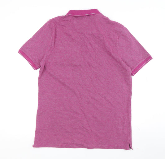 Lost Stock Men's Pink Polo Shirt Medium