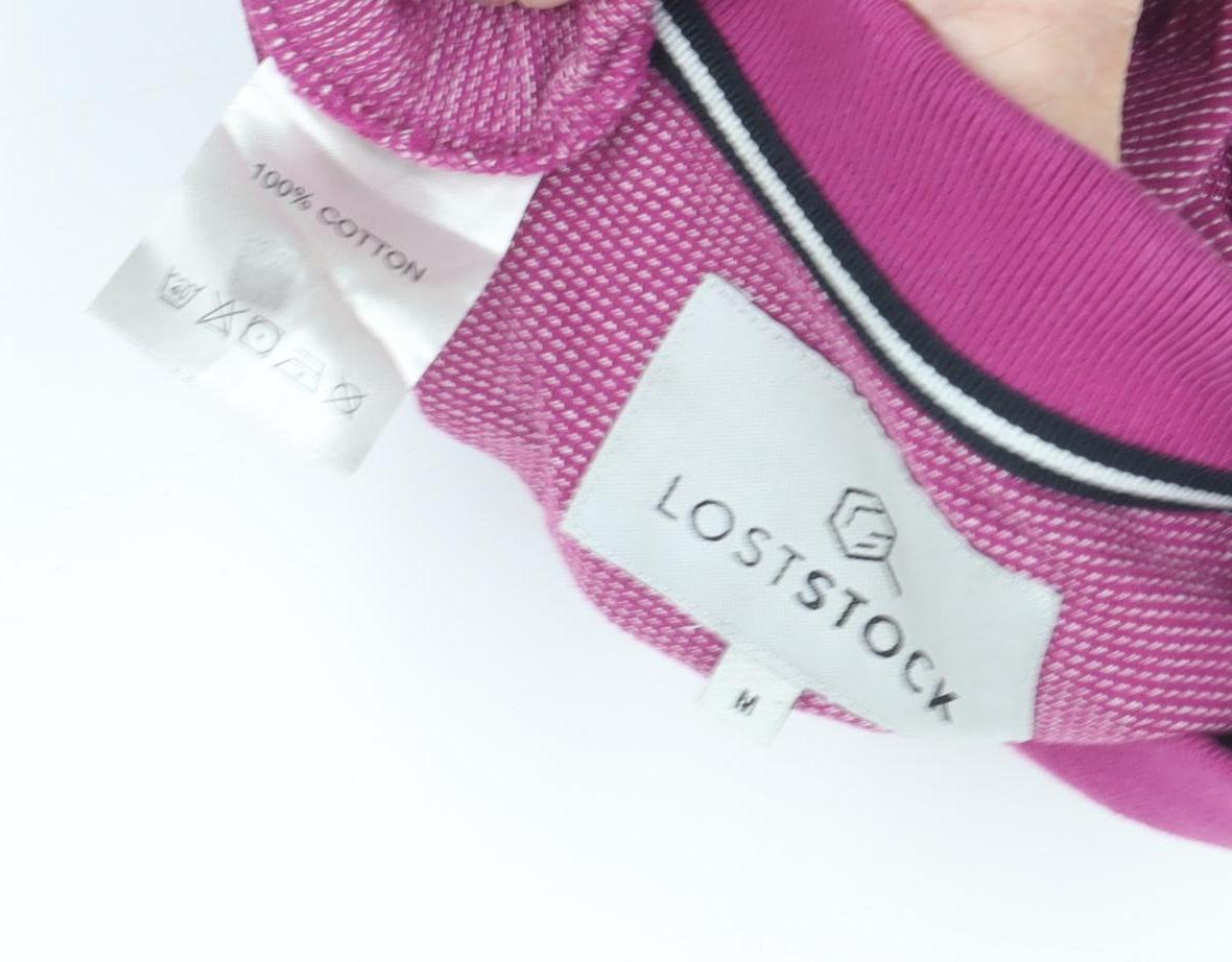 Lost Stock Men's Pink Polo Shirt Medium