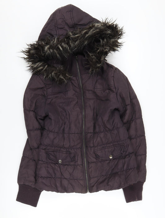 Womens UK Size 12 Dorothy Perkins Black Puffer Jacket