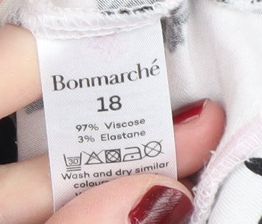 Womens UK Size 18 Bonmarché White Basic T-Shirt