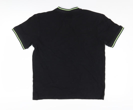 Topman Men's Black Crew Neck Cotton T-Shirt S
