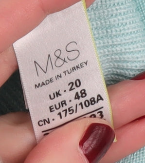 Womens UK Size 20 Marks and Spencer Blue Pullover Jumper