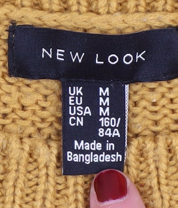Womens UK Size M New Look Yellow Pullover Jumper