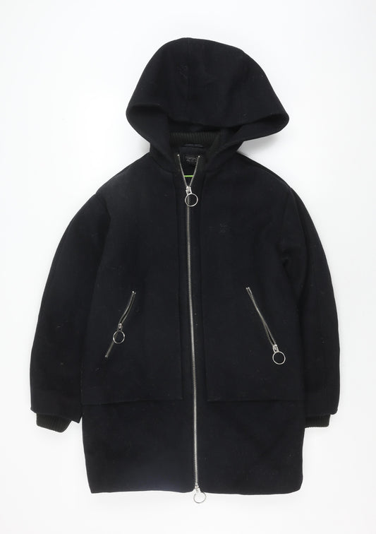 Womens UK Size 8 Topshop Black Hooded