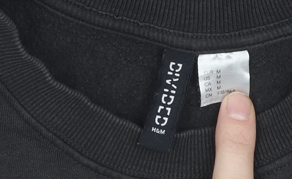 H&M Unisex Black Pullover Sweatshirt M