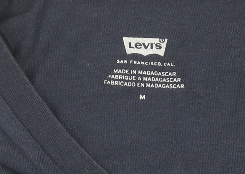 Levi's Men's Blue Logo T-Shirt, Size M, Crew Neck