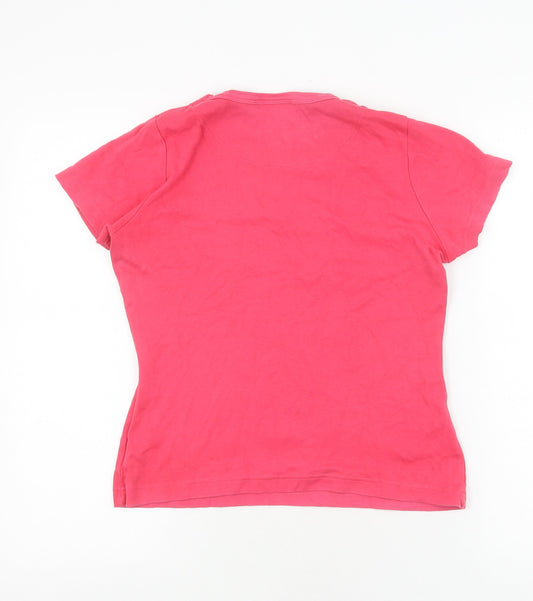 Womens UK Size 10 LA Gear Pink Basic T-Shirt