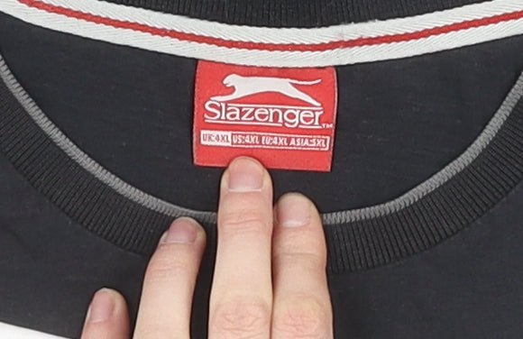 Slazenger Men's Black 4XL T-Shirt with Logo, Short Sleeve