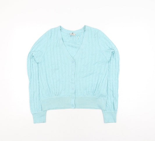Womens UK Size M Pimkie Blue Cardigan Jumper