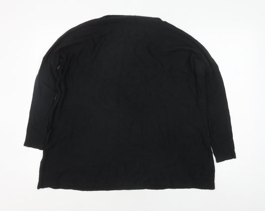 Womens UK Size L QED London Black Pullover Jumper