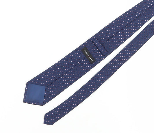 Thomas Nash Men's Navy Polka Dot Slim Tie