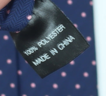 Thomas Nash Men's Navy Polka Dot Slim Tie