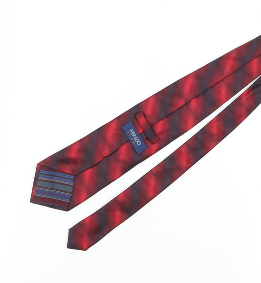 Kenzo Men's Red Plaid Silk Tie