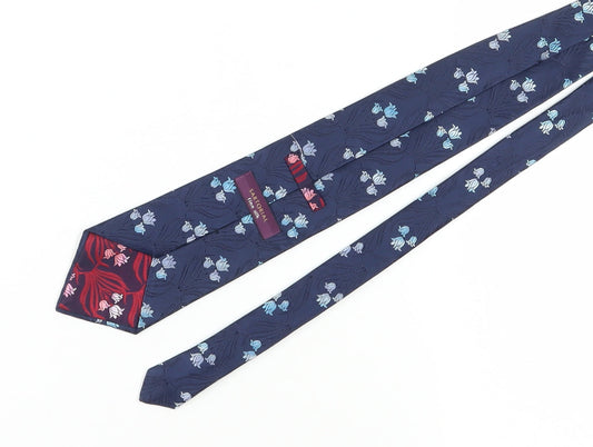Marks and Spencer Men's Blue Floral Silk Tie