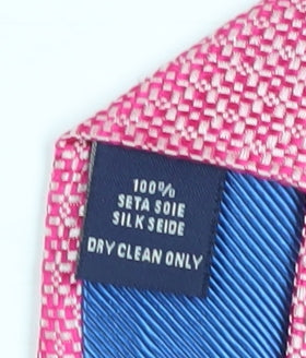 Mens Charles Tyrwhitt Pink Geometric 100% Silk Designer Tie