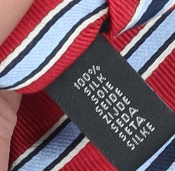Michaelis Men's Red Striped Silk Tie