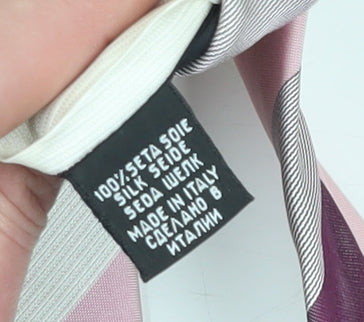 Hugo Boss Men's Purple Pink Striped Silk Slim Tie