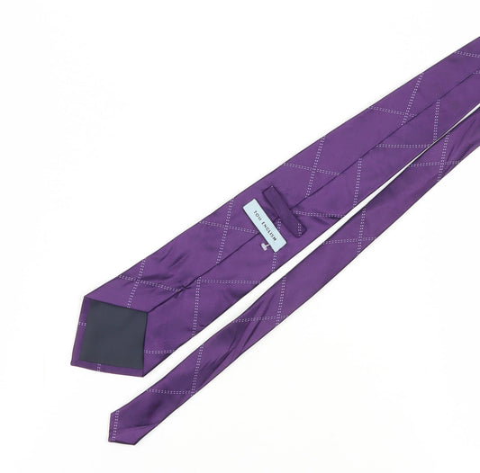 Tom English Men's Purple Geometric Silk Tie