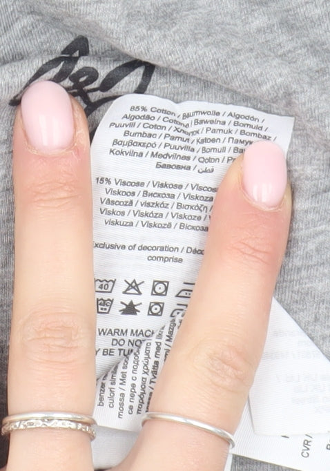 Jack & Jones Men's Grey Logo Crew Neck T-Shirt - Size S