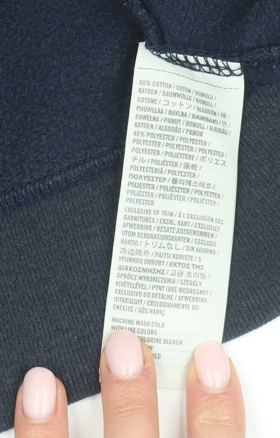 Hollister Women's Blue Logo Hoodie, Size L