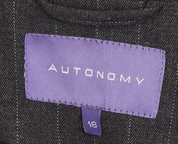 Autonomy Women's Grey Blazer Size 16 Pinstripe