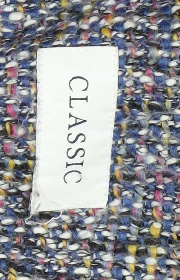 Women's Blue Classic Tweed Mid-Length Coat Size 18