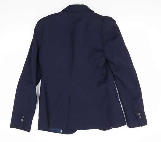 Zara Woman Blue Wool Blazer, Women's M, Classic Fit