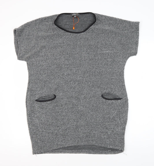 Womens UK Size S Apricot Grey Tunic Jumper