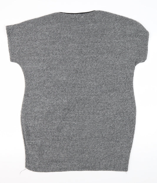 Womens UK Size S Apricot Grey Tunic Jumper