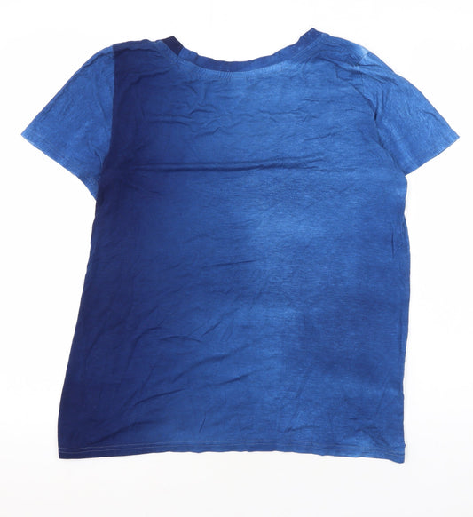 Womens UK Size M Vintage Blue Jersey T-Shirt