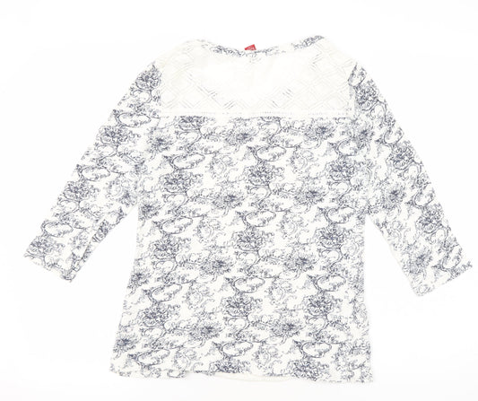 Matalan Women's White Lace Floral Blouse Size 8