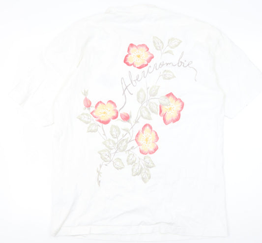 Abercrombie & Fitch White Floral Men's M T-Shirt