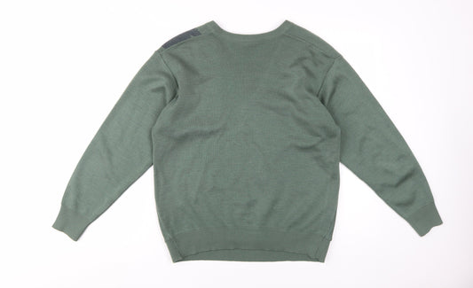 Gabicci Men's Green V-Neck Pullover Jumper, M