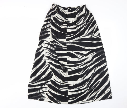 H&M Women's Black & White Animal Print Skirt, Size S