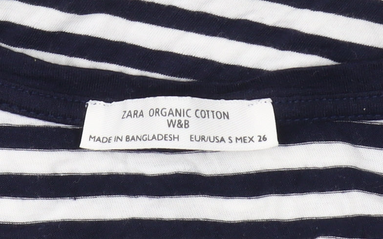 Womens UK Size S Zara Black Cropped T-Shirt