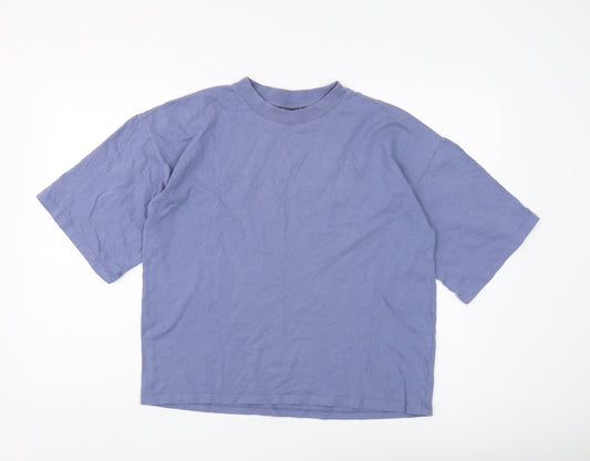 Womens UK Size 4 ASOS Design Blue Basic T-Shirt