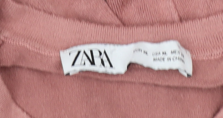 Womens UK Size M Zara Pink Pullover Jumper
