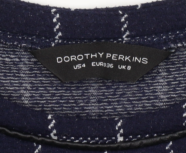 Dorothy Perkins Women's Blue Check Shift Dress Size 8