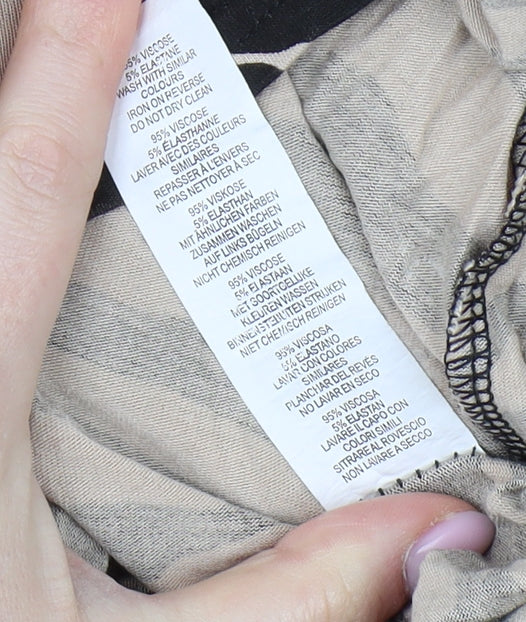 Boohoo Beige Animal Print Midi Bodycon Dress Size 12