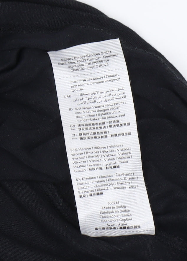 Womens UK Size L Esprit Black Basic T-Shirt