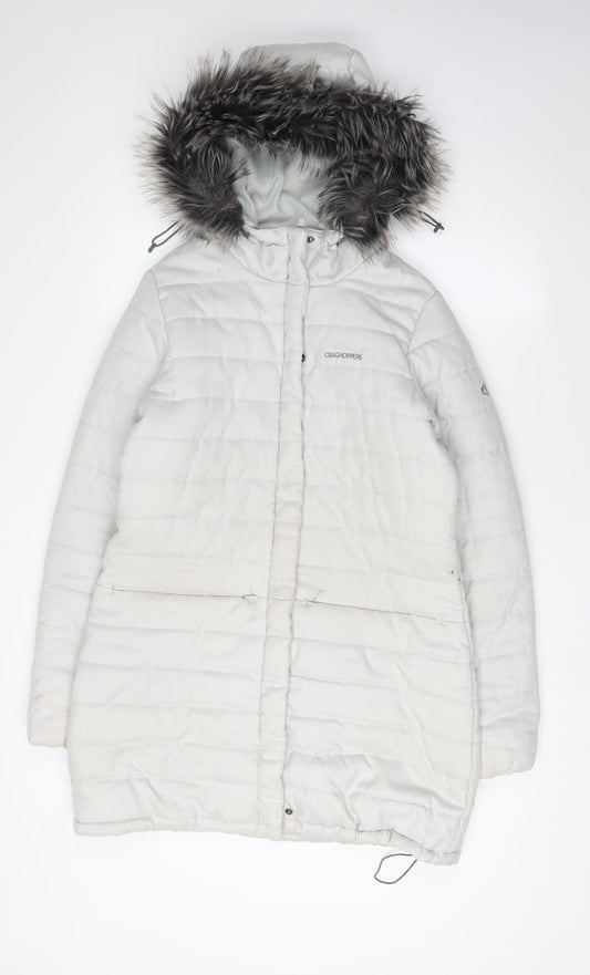 Womens UK Size 10 Craghoppers White Puffer Jacket