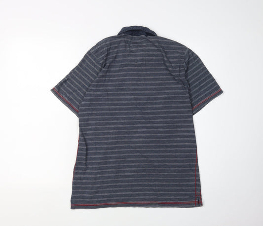 Regatta Men's Grey Striped Polo Shirt, Size M