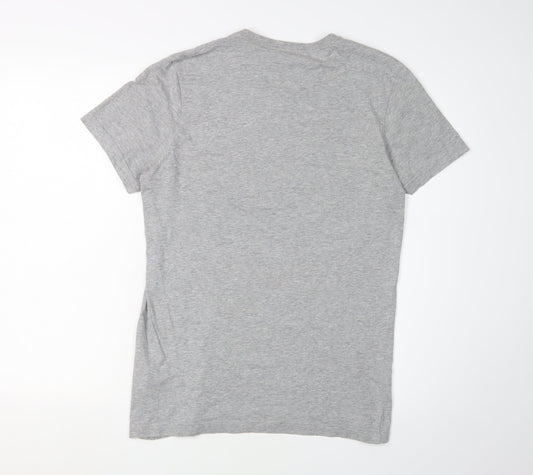 Adidas Men's Grey Cotton Short Sleeve T-Shirt S