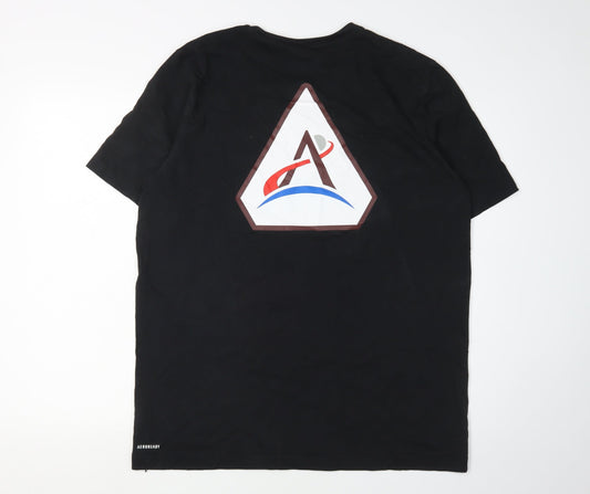 Adidas Men's Black NASA Logo T-Shirt L Crew Neck