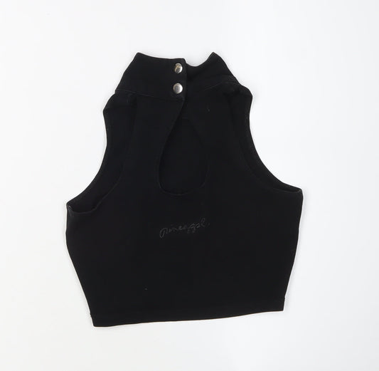 Pineapple Women's Black Cropped Tank Top - Small