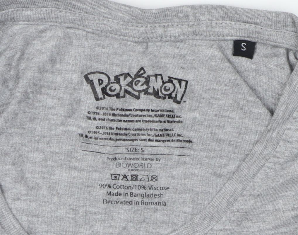 Bioworld Pokémon Grey Graphic T-Shirt Unisex Adults Small
