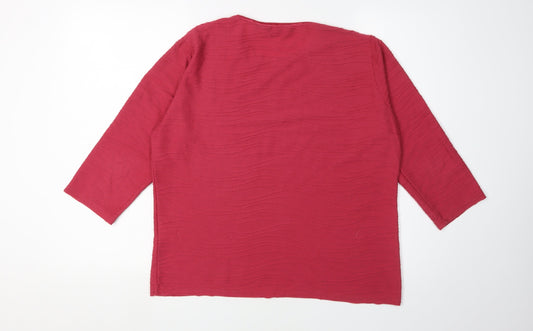 Womens UK Size M Honor Millburn Red Basic T-Shirt