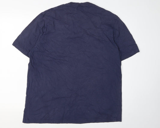 Marks and Spencer Men's Blue Large Crew Neck T-Shirt