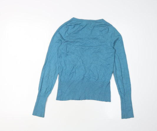 Womens UK Size 2 Oasis Blue Cardigan Jumper