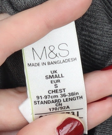 Mens UK Size S Marks and Spencer Grey Pullover Jumper